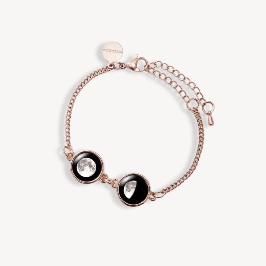 Double Moon Pallene Bracelet in Rose Gold