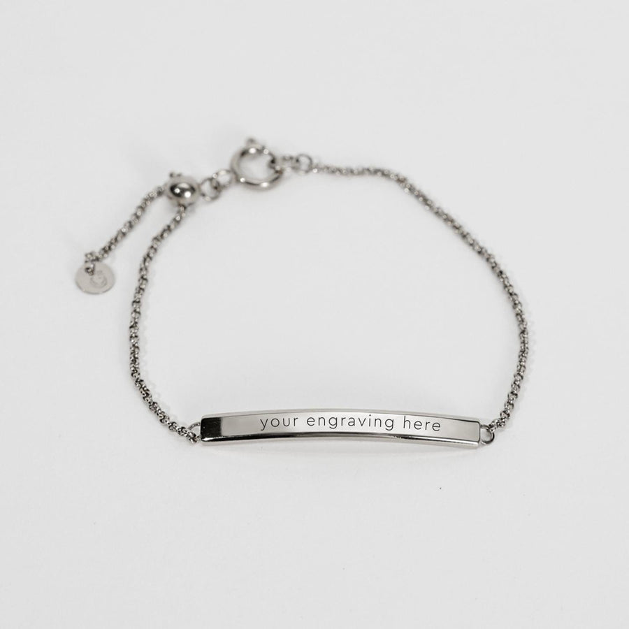 Carina Twist and Engravable Bar Bracelet in Stainless Steel