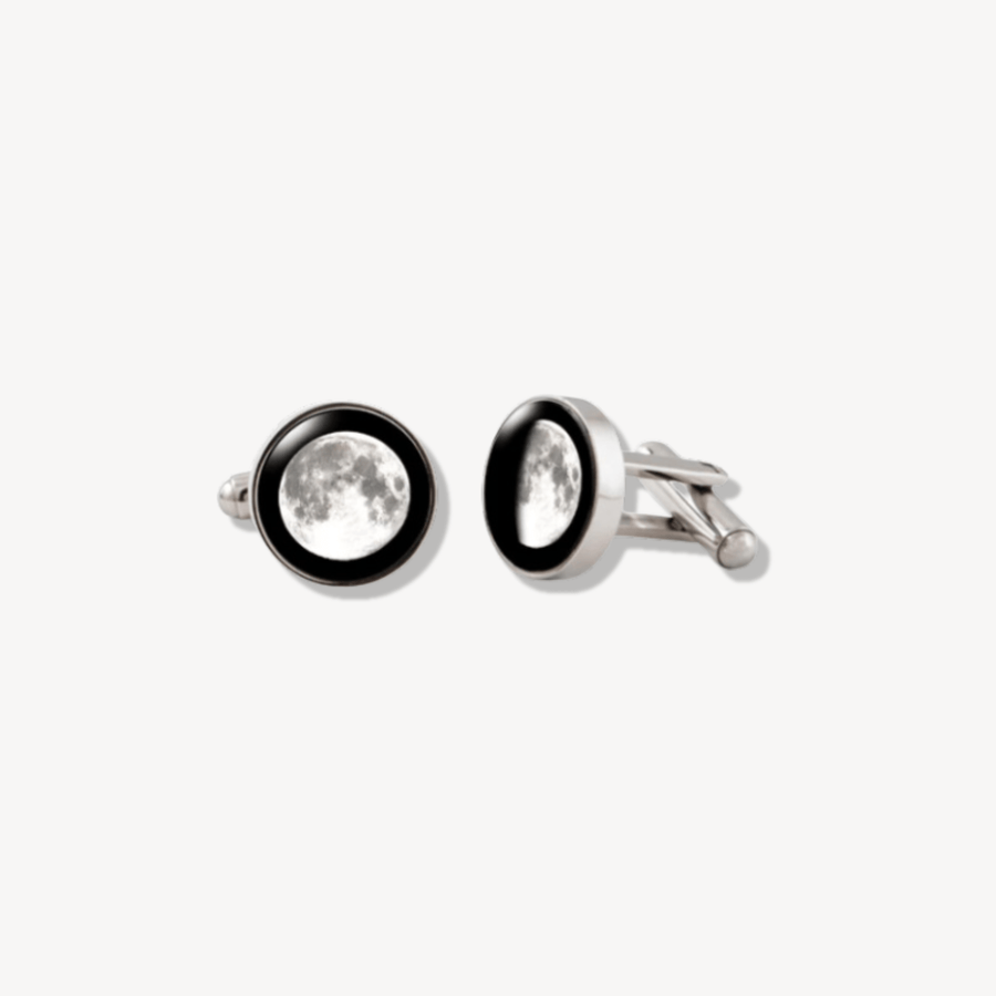 Moon and Crystal Tie Bar and Cufflinks Bundle