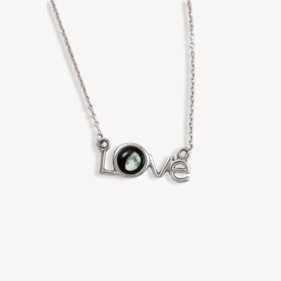 Luna Love Necklace in SS + Cosmic Spiral Ring in Rhodium