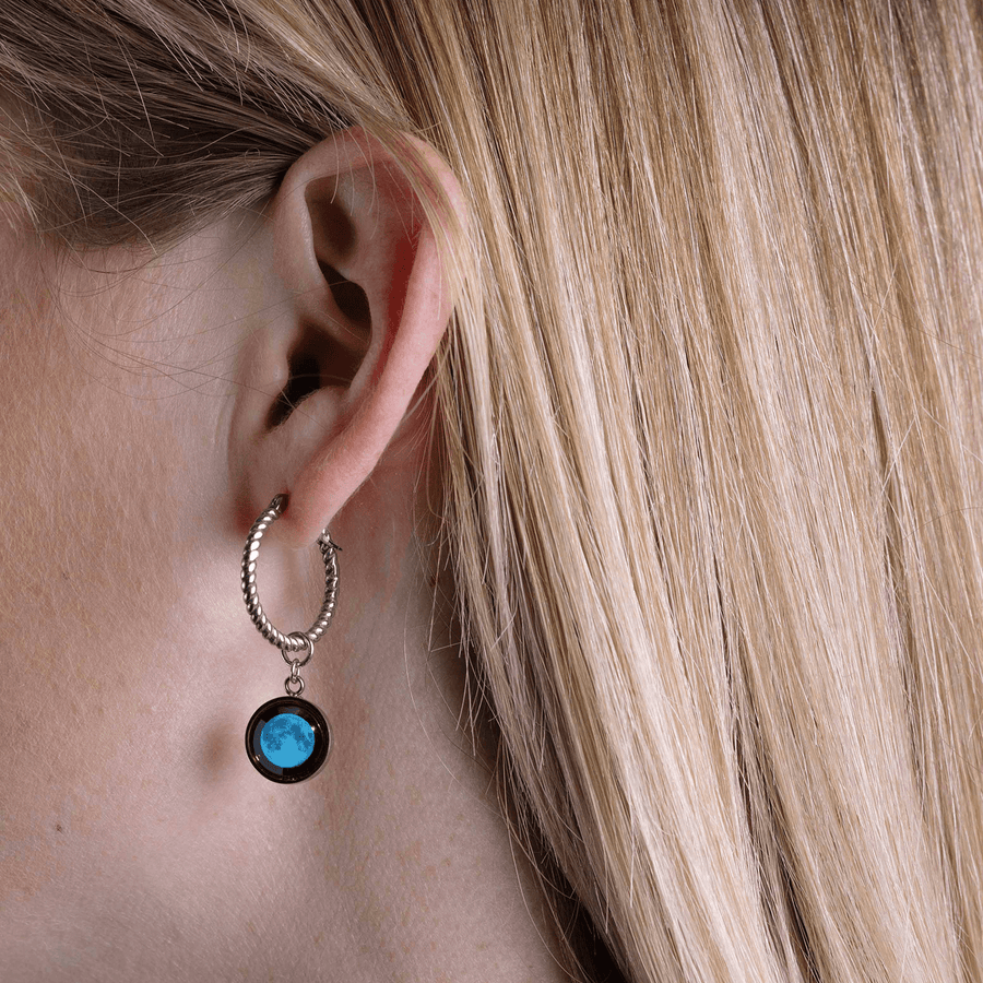 Blue Moon Carina Twist Hoops In Stainless Steel