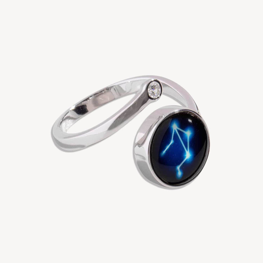 The Astral Cosmic Spiral Ring in Rhodium