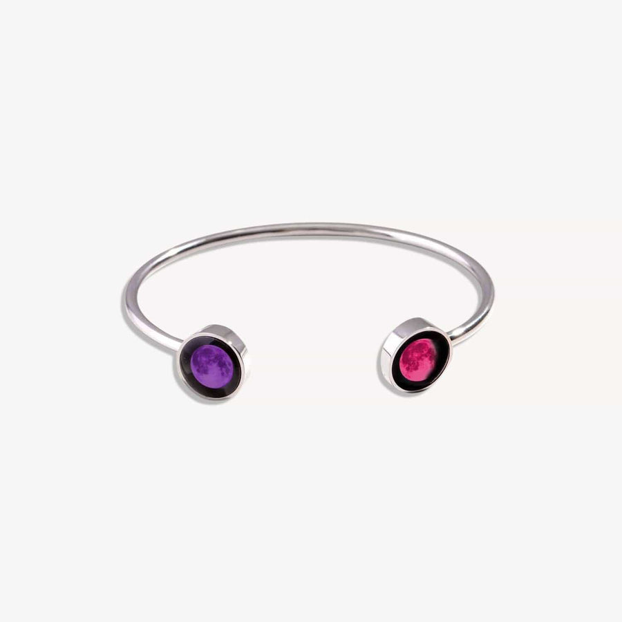 Pink Moon Lunar Dyad Cuff in Stainless Steel