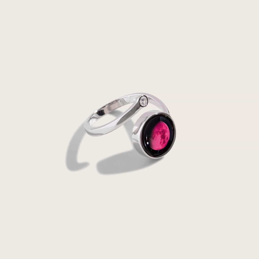 Pink Moon Cosmic Spiral Ring